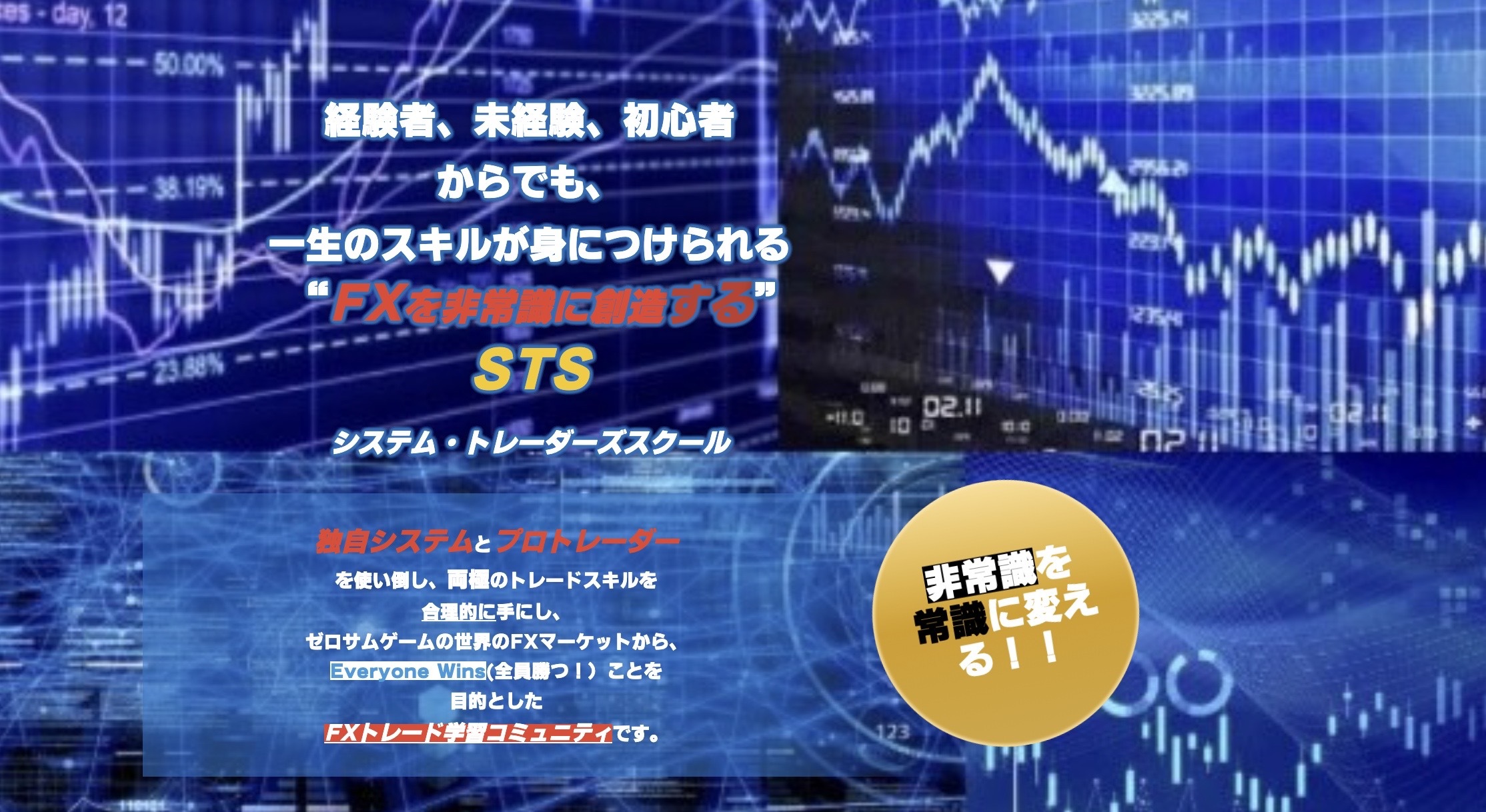 STS（システムトレーダーズスクール）のLP画像